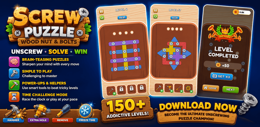 Screw Puzzle feature graphic
