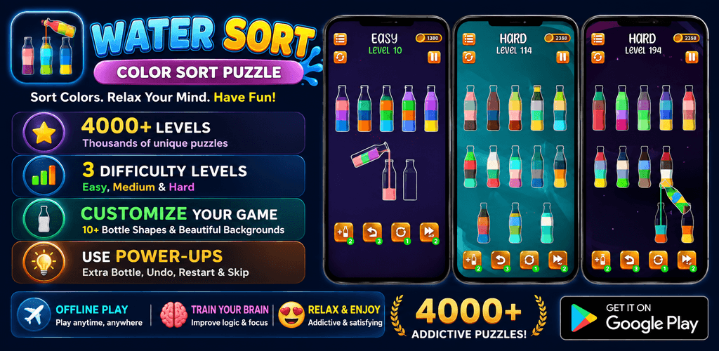 Water Sort feature graphic
